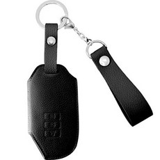 osiena 汽車皮革智能車鑰匙包 彈簧鑰匙圈, 黑色, 起亞 I(7按鈕)