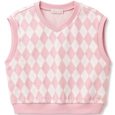 Perimitz 女童款菱形格紋V領背心 P2335V080