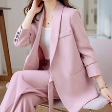 Paperments 辦公室時尚線條綁帶鈕扣褲裝套裝 06722