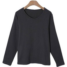 시크블랙 여성용 엘리메 유넥 베이직 레귤러 긴팔 티셔츠 cpt13121k37