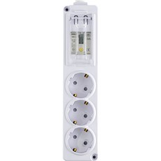 EcoPowerTap 高容量漏電保護延長線 3孔, 白色, 15m, 1條