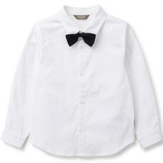 Perimitz 男童款白色領結襯衫 P2305B347