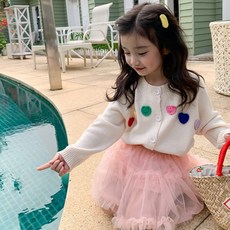 Yubli女童款害羞熊荷葉裙