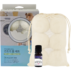 樹木烘衣機羊毛球6入 + 白麝香香水套組, 白色(羊毛球), 1套