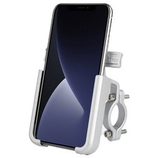 REGENS 自行車機車一鍵式智慧型手機支架, 銀, 1個