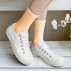 이츠굿텐 여성용 마카롱 꼬불이 골지 양말 5켤레 세트