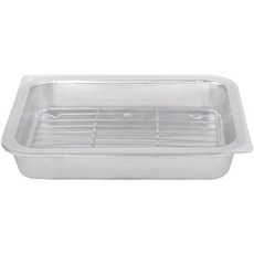 kitchen U 304不鏽鋼調理盤 中 2500ml + 託盤濾網 + 蓋子組合, 1套
