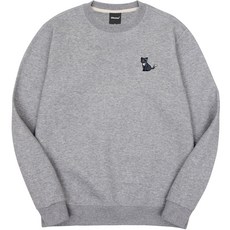 okstar 男女通用 快樂貓 刺繡 特殊雙面布料 大學T 3SSP011