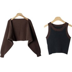 CHICBLACK Dobelri配色背心+短披肩套裝 cpset2955k37