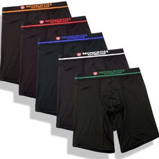 MONCROSS SWITZERLAND 男士黑線長版四角褲5件組 M-5003