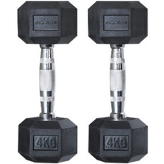 FITBOON 防滑握把六角啞鈴, 4kg, 2個