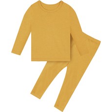 Uni FRIend 童款素色發熱保暖9分袖上衣長褲組