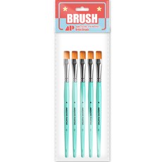 Awesome Painting 多用途設計畫筆 平刷 扁刷 組合畫筆 FLAT 5入, 4號, 1個