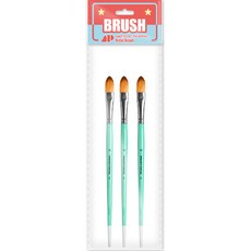 어썸페인팅 油畫 壓克力 水彩畫 兩用畫筆 FILBERT 3入, 18號, 1個