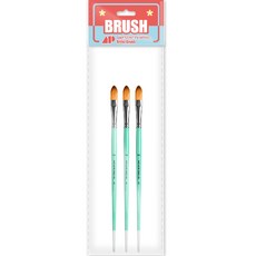 어썸페인팅 油畫 壓克力 水彩畫 兩用畫筆 FILBERT 3入, 14號, 1個