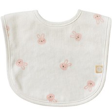 BABY&I 嬰兒棉質圍兜, 粉色兔, 1條, 1條