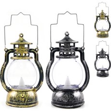 PARTYSHOW LED感性裝飾提燈 小型 古銅金色 x 2p + 古銅銀色 x 2p 套組, 1套