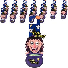 minhwashop 萬聖節紙門把掛牌DIY套組 女巫 HDOPP0463, 20套, 混合顏色