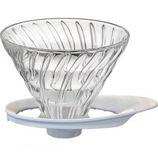 하리오 V60 내열 유리 투과 드리퍼 02 화이트 VDGR-02-W, 1개, 단품