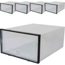 Virtue Nine 直立式開放型鞋履收納盒, 5個, 黑色 + 白色