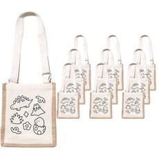 minhwashop 織物麻布袋裝飾製作套組 恐龍 UDPFB0742, 混色, 10套