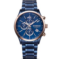 스콜피온시계 남성용 크로노그래프 디버클 메탈 시계 43mm
