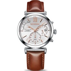 스콜피온시계 남성용 크로노그래프 가죽 시계 42mm