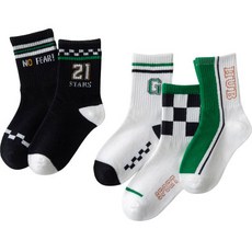 Kkomji 兒童 S格紋 Herb29 襪子 5雙組