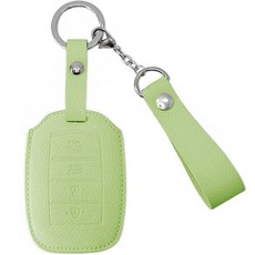 오시에나 자동차 가죽 스마트 차키케이스 스프링 키홀더, 라임, 현대 A(4버튼)