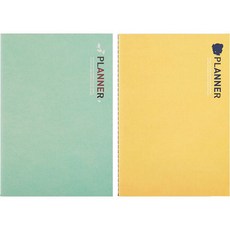 Flyingwhales 清秀佳人活頁萬年日誌 2件組, C(薄荷綠 + 黃色)