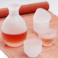 Rando傳統酒清酒酒瓶+酒杯 4入組, 酒瓶+玻璃4p, 1組