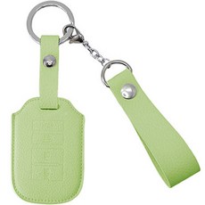 오시에나 자동차 가죽 스마트 차키케이스 스프링 키홀더, 라임, 기아 C(4버튼)