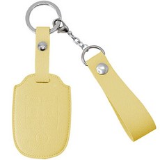 오시에나 자동차 가죽 스마트 차키케이스 스프링 키홀더, 레몬옐로우, 기아 B타입 (6버튼)