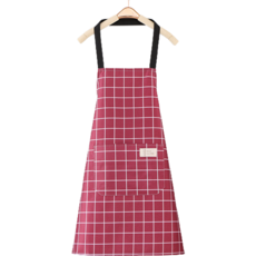 다정다감 체크무늬 에이프런, 레드, 1개