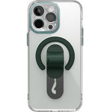 모모스틱 2배 자력 핑거그립 맥세이프 렌즈 풀커버 투명 휴대폰 케이스 V6-1