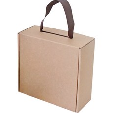 高級款餅乾回禮牛皮紙C型手提盒 19號, 5個, 巧克力(提繩)