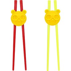 UINLUI 兒童用Super Jek EQ矯正筷 2種組, 紅色, 綠色, 1組