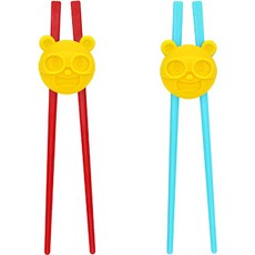 UINLUI 兒童用Super Jek EQ矯正筷 2種組, 紅藍, 1組