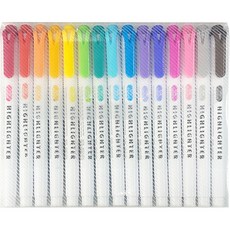 DOnG-A Pms 溫和色系雙頭螢光筆 15色組, 混合色, 1套