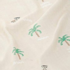 BambooBebe 兒童款叢林樹林薄紗毯 熱帶, 冰淇淋奶油