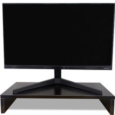 ReadyBox 簡約木質單層螢幕架, 黑色