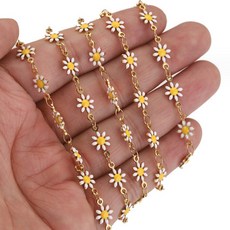 Alode 漂亮花朵 DIY 鏈條 B款 1m, 白色, 1個
