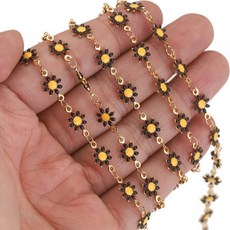 Alode 漂亮花朵 DIY 鏈條 B款 1m, 黑色, 1個