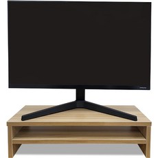 레디박스 심플 데스크 우드 2단 모니터 받침대, 원목
