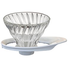 하리오 V60 내열 유리 투과 드리퍼 01 화이트 VDGR-01-W, 1개, 단품