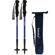 트렉스타 예일로 4단 등산스틱 2p + 스틱 케이스, 블루, 1세트