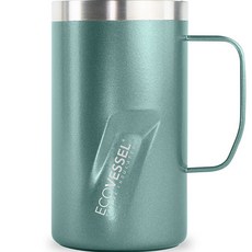 ECOVESSEL Transit不鏽鋼保溫手把馬克杯, 水綠色, 473ml, 1個