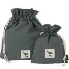 semoms 粉彩束口袋2件組, 炭灰色