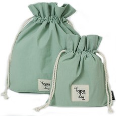 semoms 粉彩束口袋2件組, 薄荷綠