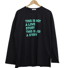 라라온 여성용 레터링 긴팔 루즈핏 티셔츠 RN082